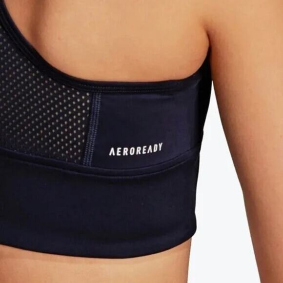 FARM RIO X ADIDAS Aeroready 3-Strips Print Sports Crop Top Bra Sz Small - Picture 6 of 11